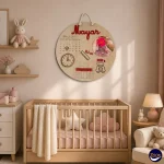 Tableau naissance personnalisé en bois avec prénom Mayar, photo, poids, taille et heure de naissance – Zoom.ma